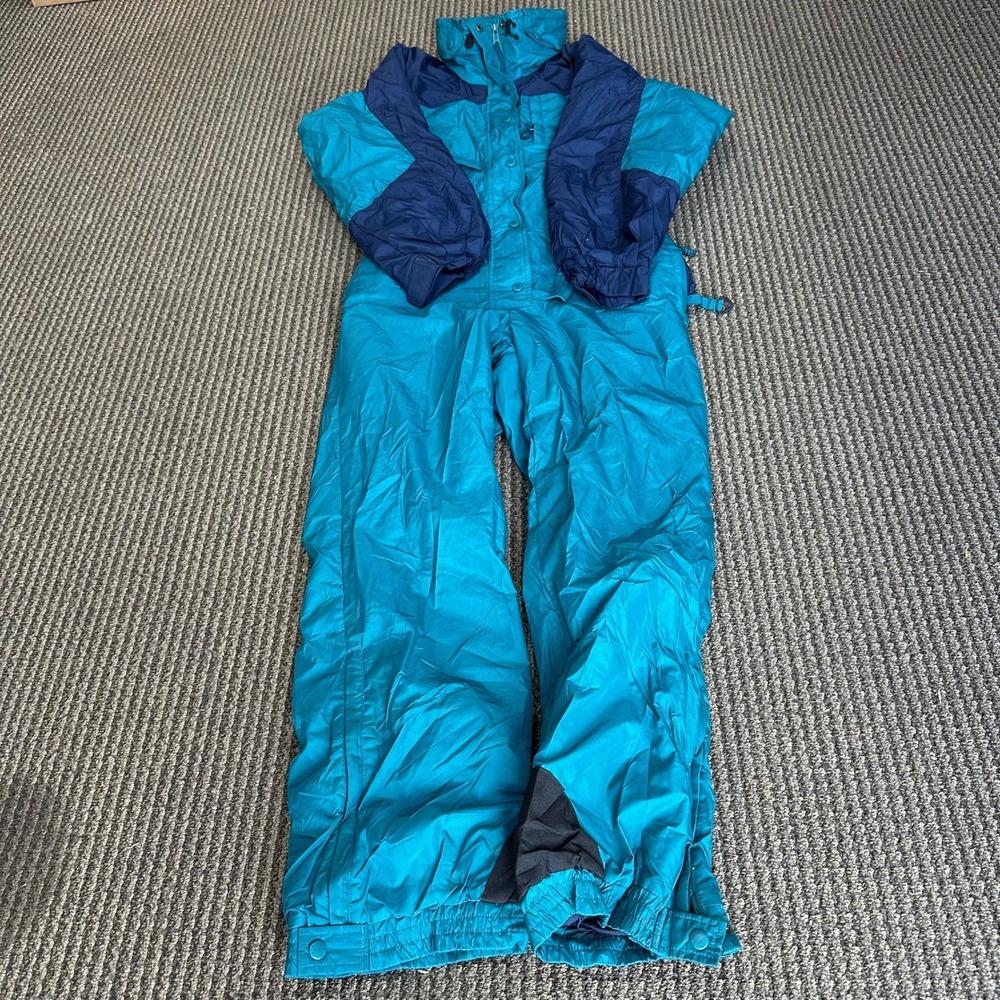 Columbia Ski Suit Womens Size S Teal Blue Vintage One Piece Snow Suit Insulated
